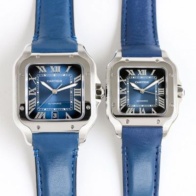 CARTIER Best Edition with 9015 Movement Blue Italian Cowhide Leather Watch Strap 47.5mm/35.1mm Watch